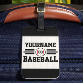 Etiqueta Para Maletas Equipo de NOMBRE del jugador de béisbol retro pers