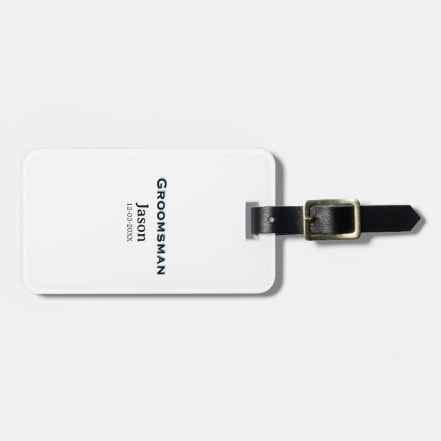 Etiqueta Para Maletas Equipo de novio padrino de bodas fiesta de soltera (Frente Horizontal)