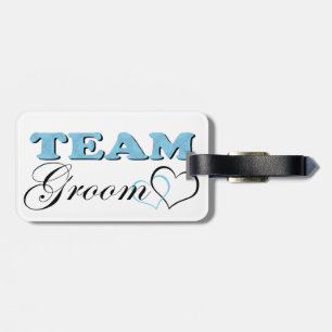 Etiqueta Para Maletas Equipo Groom - Azul pálido