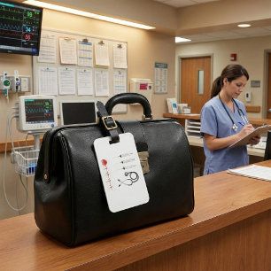 Etiqueta Para Maletas Equipo Médico Latido Salud