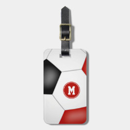 Etiqueta Para Maletas equipo rojo negro colores chicas bolso de fútbol
