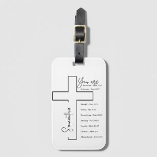 Etiqueta Para Maletas Eres hermosa cruz personalizada