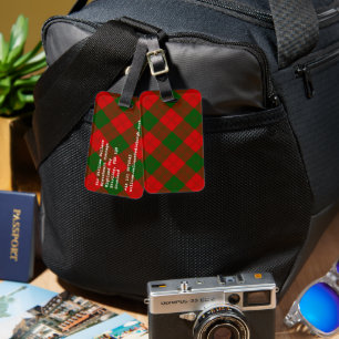 Etiqueta Para Maletas Erskine tartan rojo platillo