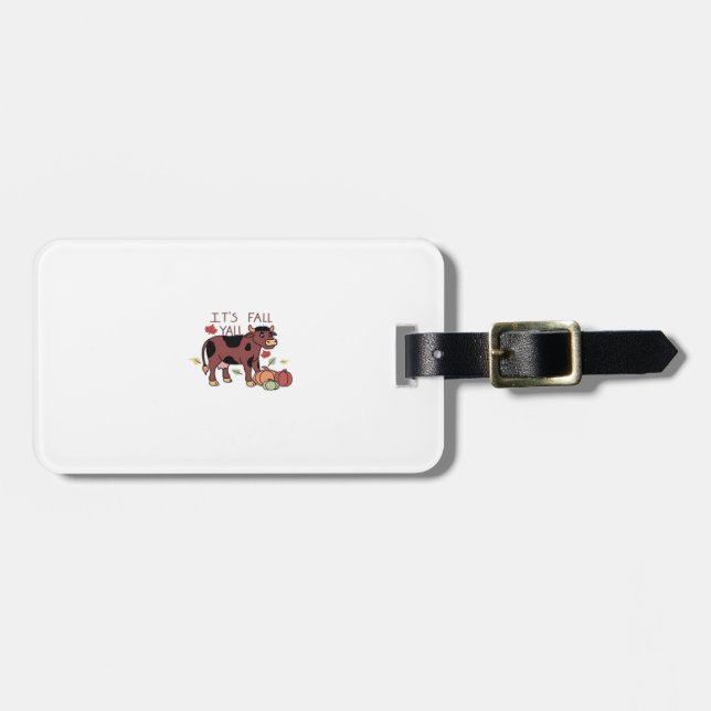 Etiqueta Para Maletas Es el estilo retro de vaca otoño (Frente Horizontal)