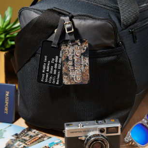 Etiqueta Para Maletas Es un estilo GRUNGE Rusty Letters