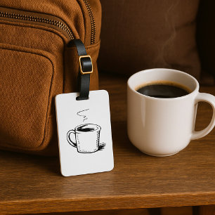 Etiqueta Para Maletas Esbozo de taquilla para café de mano Minimalista