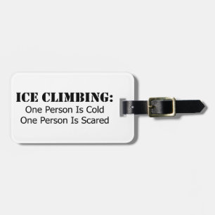Etiqueta Para Maletas Escalada en Hielo - Frío, Asustado