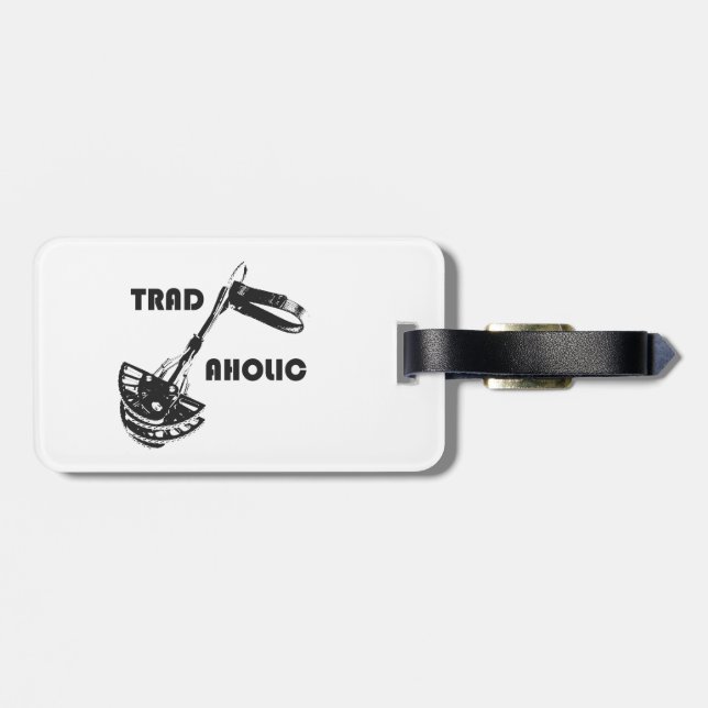 Etiqueta Para Maletas Escalador de Rock Tradaholic (Atrás Horizontal)