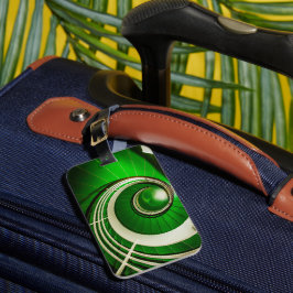 Etiqueta Para Maletas Escalera circular verde