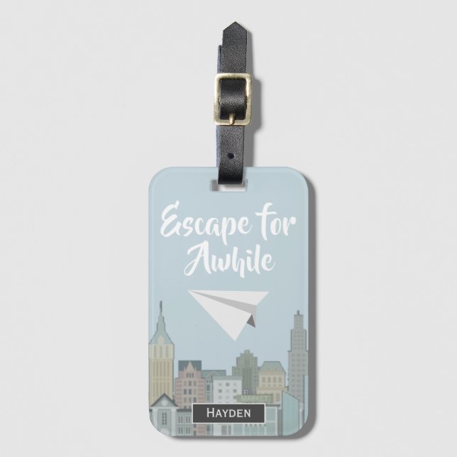 Etiqueta Para Maletas Escape personalizado de la ciudad de la oferta de  (Anverso vertical)