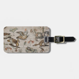 Etiqueta Para Maletas Escena de aves acuáticas en el Nilo, casa del