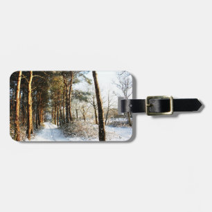 Etiqueta Para Maletas Escena de Nieve de bosque cd ltcnm