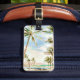 Etiqueta Para Maletas Escena de playa hawaiana de época PixDezines/Blu B (Front Insitu 2)