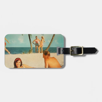 Etiqueta Para Maletas Escena de playa vintage