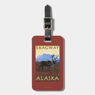 Etiqueta Para Maletas Escena del caribú - Skagway, Alaska