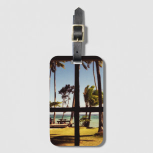 Etiqueta Para Maletas Escena tropical de la playa de Fiji bc ltcnm