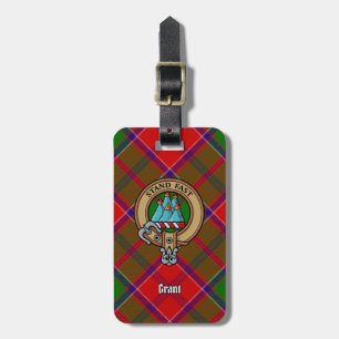 Etiqueta Para Maletas Escudo de armas del Clan Grant sobre tartán