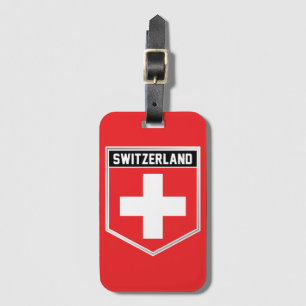 Etiqueta Para Maletas Escudo de bandera de Suiza