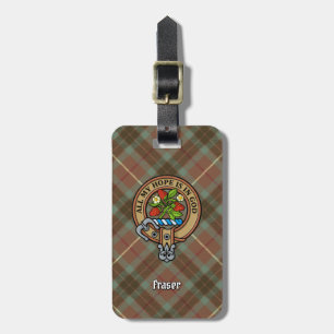 Etiqueta Para Maletas Escudo de Clan Fraser sobre la caza del tartán