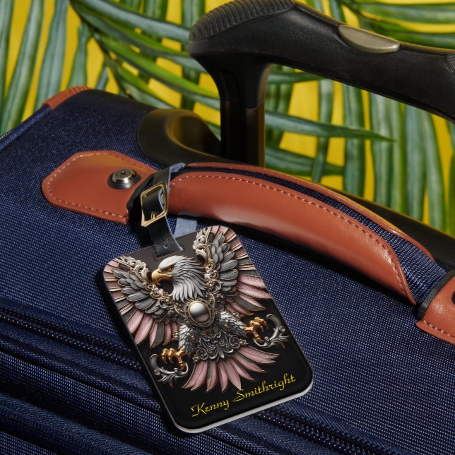 Etiqueta Para Maletas Escultura de águila ornada (Anverso In situ 1)