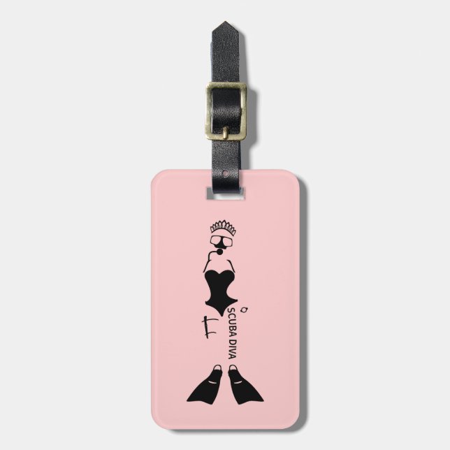 Etiqueta Para Maletas Espacio blanco Scuba Diva (Frente Vertical)