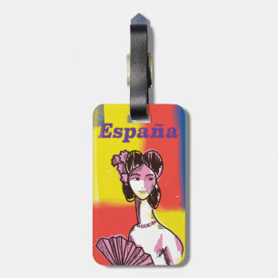 Etiqueta Para Maletas España, cartel de vacaciones español.