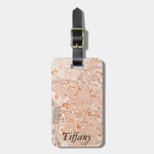 Etiqueta Para Maletas España: Mapa de Madrid, C1920