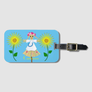 Etiqueta Para Maletas Espantapájaros Rubio Lindo con Trenzas