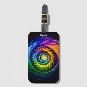 Etiqueta Para Maletas Espiral arcoiris hacia fuera