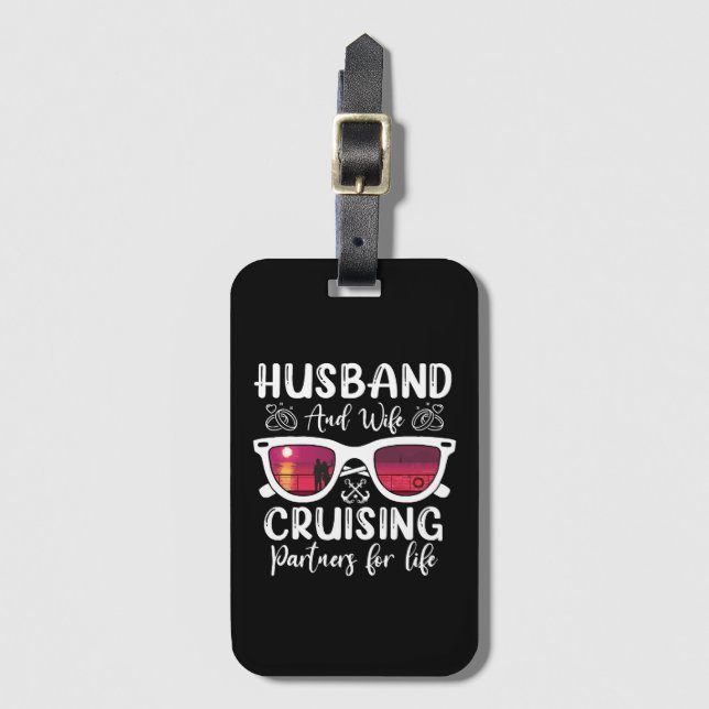 Etiqueta Para Maletas Esposa Esposa Crucero Asociados para la Vida (Anverso vertical)