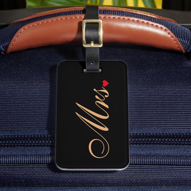 Etiqueta Para Maletas Esposa Novia Boda Pareja Chic Elegante Viaje (Anverso In situ 2)