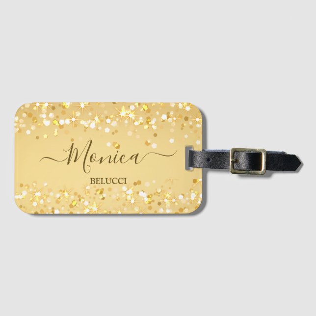 Etiqueta Para Maletas Espuelas doradas personalizadas (Anverso horizontal)
