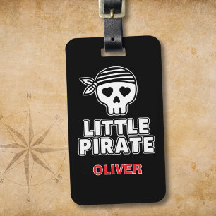 Etiqueta Para Maletas Esqueleto Bonito Pirata Pequeño Personalizado