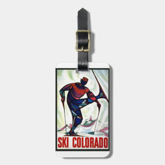 Etiqueta Para Maletas Esquí Colorado del vintage