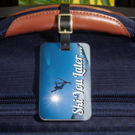 Etiqueta Para Maletas Esquí divertido personalizado | Viajes