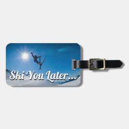 Etiqueta Para Maletas Esquí divertido personalizado | Viajes
