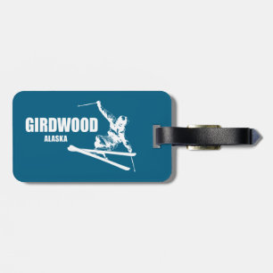 Etiqueta Para Maletas Esquiador de Girdwood Alaska