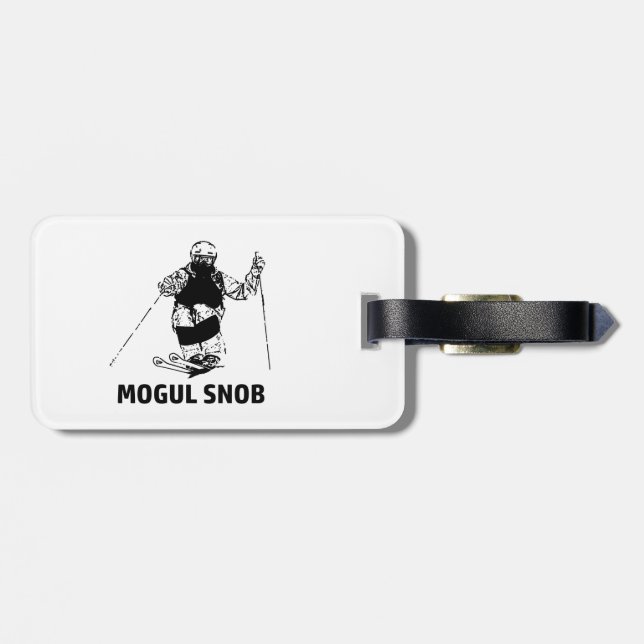 Etiqueta Para Maletas Esquiador de Mogul (Atrás Horizontal)