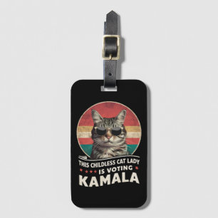 Etiqueta Para Maletas Esta Señora de los Gatos sin Hijos Vota por Kamala