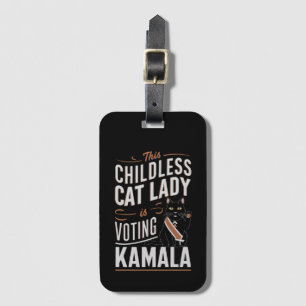 Etiqueta Para Maletas Esta Señora de los Gatos sin Hijos Vota por Kamala