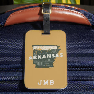 Etiqueta Para Maletas Estado de Retro Arkansas personalizado