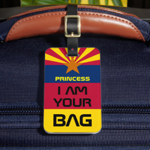 Etiqueta Para Maletas Estados de la Bandera de Arizona y Estados Unidos,