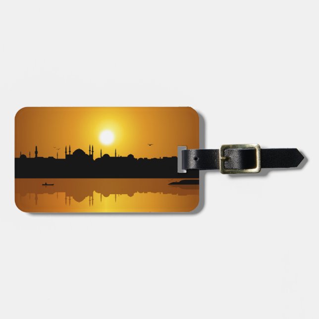 Etiqueta Para Maletas Estambul y puesta del sol (Frente Horizontal)