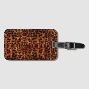 Etiqueta Para Maletas Estampa Animal Jaguar Grunge Antiguo Deteriorado