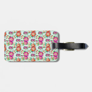 Etiqueta Para Maletas Estampado de flores brillante del vintage