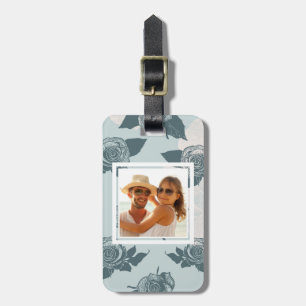 Etiqueta Para Maletas Estampado de flores de encargo de la foto con el