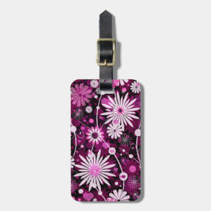 Etiqueta Para Maletas Estampado de flores de la tarjeta del día de San