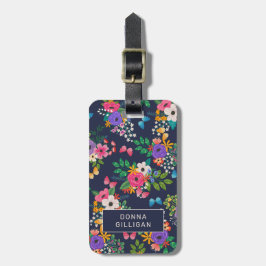 Etiqueta Para Maletas Estampado de flores vibrante