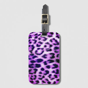 Etiqueta Para Maletas Estampado de leopardo guepardo Peluche falso rosa