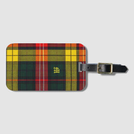 Etiqueta Para Maletas Estampado de Plaid del Clan Buchanan Patrón Escocé